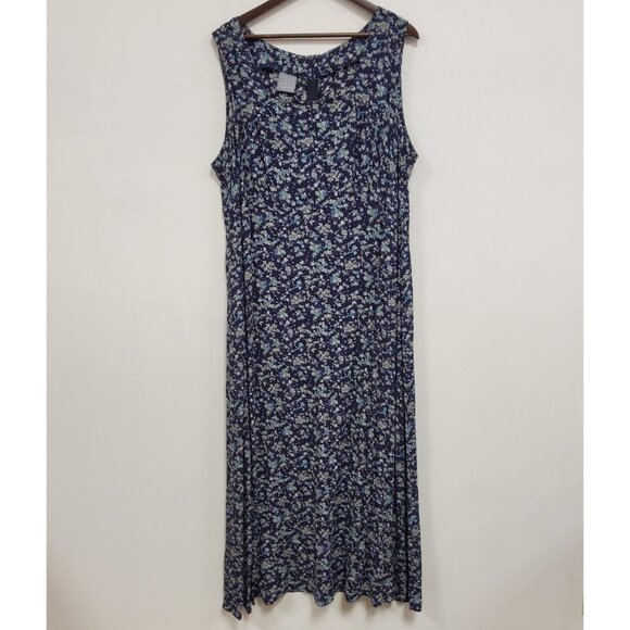 Rabbit Rabbit Rabbit Womens Cottagecore Floral Maxi Dress Size 20W Blue Flowy - Picture 1 of 11